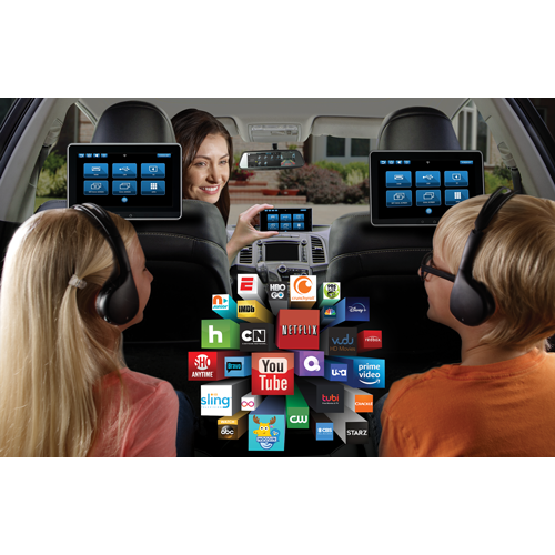 INVSBAMM2 - Dual 10.1" Seat-Back Entertainment System Dual Android, HDMI, SD, USB, SmartStream & Touch-Screen Interface